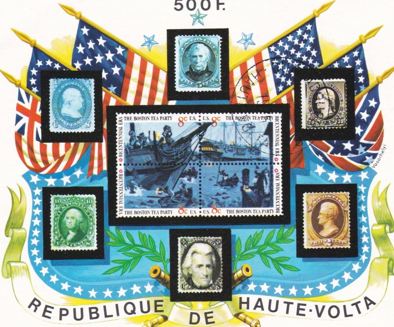 Burkina Faso # 352-358, U.S. Bicentennial, Stamp on Stamp, Used CTO, 1/2 Cat.