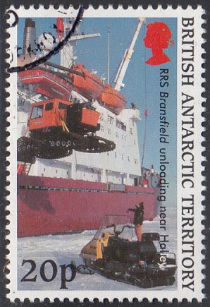 British Antarctic Territory 2000 used Sc #289 20p RRS Bransfield unloading