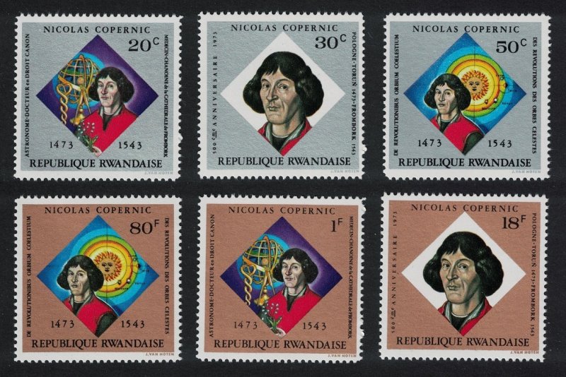 Rwanda 500th Birth Anniversary of Copernicus Astronomer 6v 1973 MNH SG#580-585