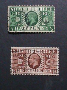 ​GREAT BRITAIN 1935- SILVER JUBILEE 15TH ANNIVERSARY KING GEORGE V STAMPS USED