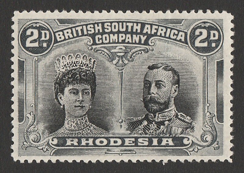 RHODESIA 1910 KGV Double Head 2d black & slate, perf 15. MNH **. Certificate. 