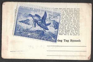 Doyle's_Stamps: Signed, Used #RW19 Federal Duck Stamp of 1952 on License