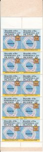 Marshall Islands 1984-85 MNH Sc 42a 22c Eniwetok Map Pane of 10 Booklet