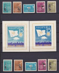 Albania  616-20 MNH 1963 Olympics Perf & Imperf w Sheets