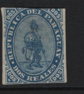 Paraguay  2   NO GUM  VIGLANT LION ISSUE OF 1870, CV 120.00