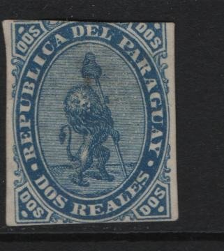 Paraguay  2   NO GUM  VIGLANT LION ISSUE OF 1870, CV 120.00