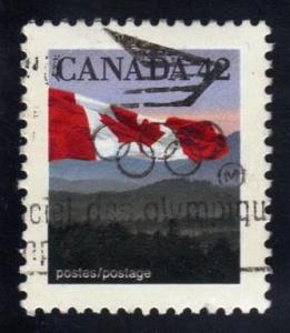 Canada #1356 Flag and Hills, used (0.25)