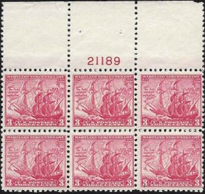 736 Mint,OG,LH... Plate Block of 6... SCV $6.25