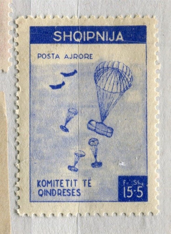 ALBANIA; 1940s Posta Ajrore Komitetit Te Qindreses issue Mint hinged value