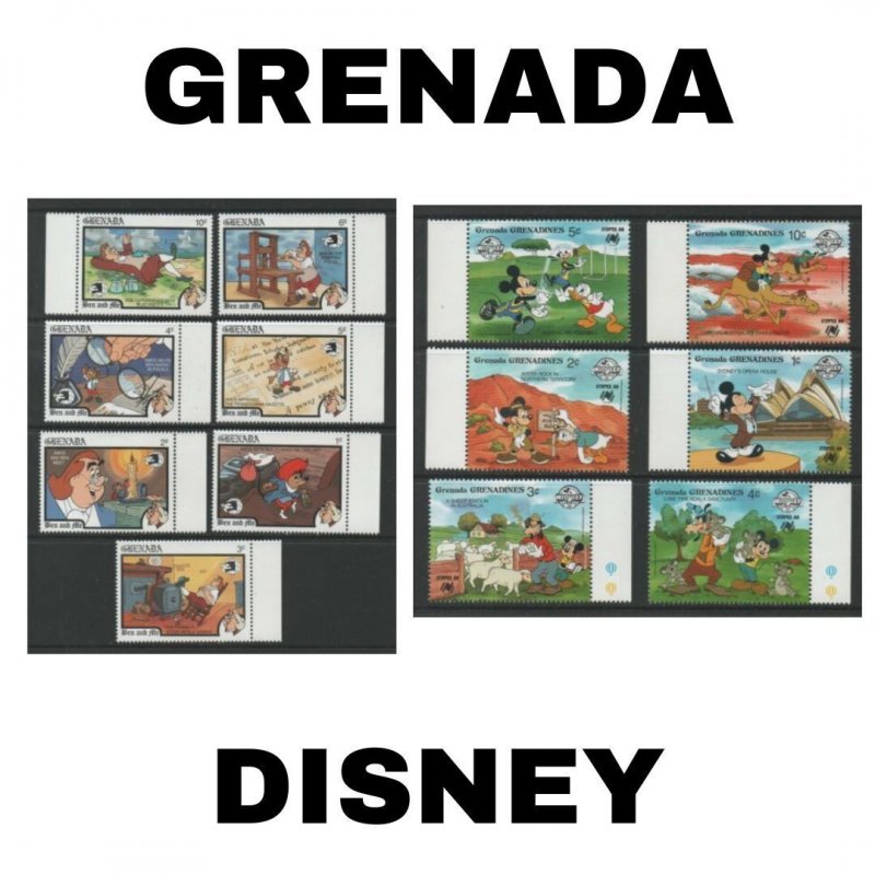 Thematic Stamps - Grenada - Disney - Choose from dropdown menu