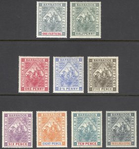 Barbados 1897 1/4d-2s6d Jubilee SG 116-124 Scott 81-89 LMM/MLH Cat £250($330)