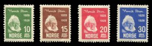 Norway #132-135 Cat$85, 1928 Ibsen, set of four, never hinged, natural gum wr...