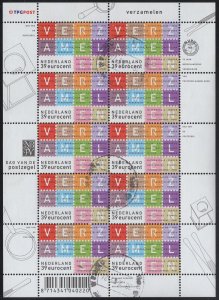 Netherlands 2003 used Sc 1158 39c Stamp collecting Sheet of 10