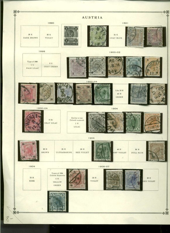 Collection, AUSTRIA Part A Scott Pages, 1850/1959, Cat $192, Mint & Used