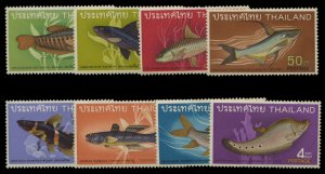 Thailand #501-508, 1968 Fish, complete set, never hinged, toning and creases ...