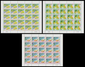 New Caledonia Fruit 3 sheetlets of 25v each issue 2008 SG#1440-1442 MI#1458-1460