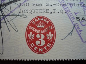 Canada - Revenue Embossed Cheque Stamp on a Time Draft