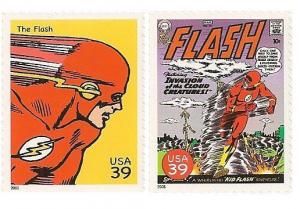 US 4084f 4084p DC Comics Super Heroes The Flash 39c 2 stamps MNH 2006