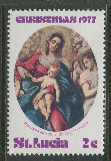 St. Lucia - Scott 428 - Christmas -1977 - MNH -Single 2c Stamp