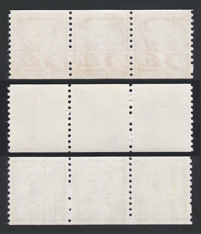 US STAMP SCOTT #1055-1057 ROTARY PRESS COIL STAMPS STRIPS OF 3 MNH-OG 1954 