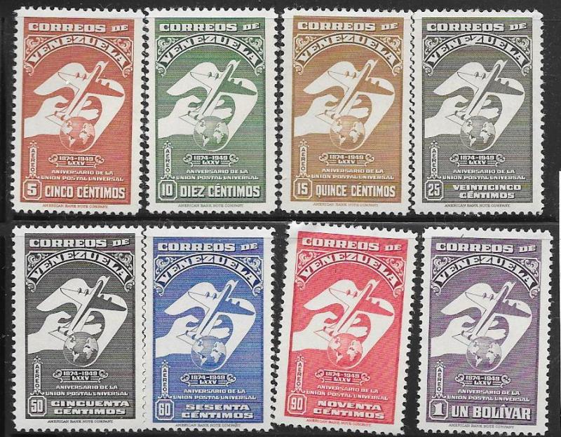 Venezuela  #C284-C287,C289-C292 Global Air Mail  (U) CV $6.00