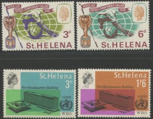 ST. HELENA Sc#188-191 1966 Soccer & WHO Complete Sets OG Mint NH