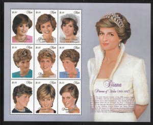 Nevis 1030 Princess Diana mini-sheet MNH