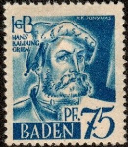 Germany - Baden 5N11 - Mint-H - 75pf Hans Baldung Grien (1947)