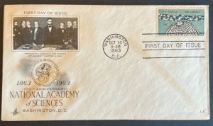 NATIONAL ACADEMY OF SCIENCES #1237 OCT 14 1963 WASHINGTON DC FDC BX6