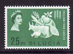 St Lucia-Sc#179- id7-unused VLH Omnibus QEII set-Freedom from hunger-1963-