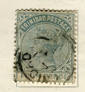 TRINIDAD; 1880s early classic QV Crown CA issue used 4d. value