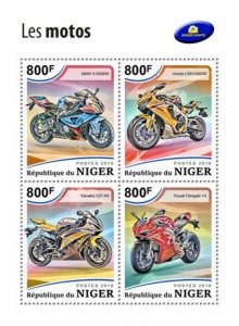 Niger - 2018 Motorcycles on Stamps - 4 Stamp Sheet - NIG18503a