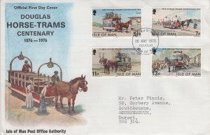 Isle of Man 1976 FDC Sc 82-85 Douglas Horse-trams Centenary