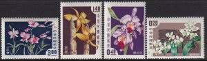 Sc# 1189 / 1192 Republic of China Flowers: Orchids 1958 MNH set CV $16.25