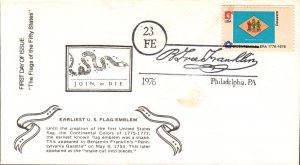 #1633 Delaware State Flag Unknown FDC