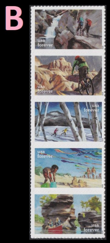 US 5475-5479 5479a Enjoy the Great Outdoors forever strip set MNH 2020