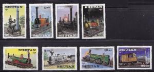 Bhutan 1975 Trains  Vintage Locomotives( 8) VF/NH(**)