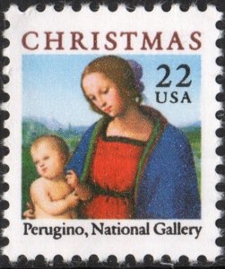 SC#2244 22¢ Christmas: Madonna & Child Single (1986) MNH