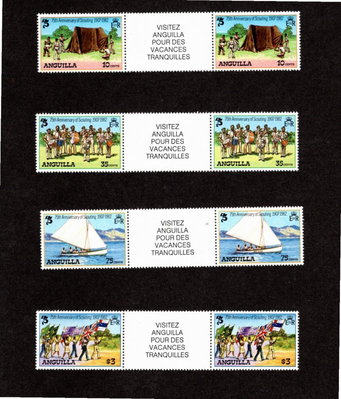 Anguilla 1982 Sc 502-5 MNH Commemorative Perforate Gutter Pairs (4)