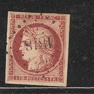 France 9 Y&T 9 Used VF+ 1858 SCV $875.00