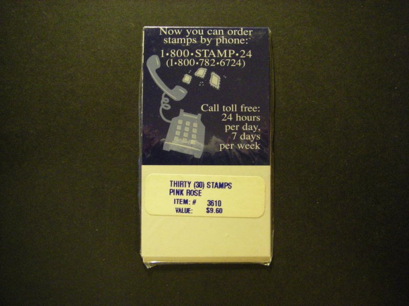 BK178E, Scott 2492e & f, 32c Pink Rose, Makeshift MDI Booklet, cellophane wrap