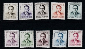 Morocco # 75-84, King Hassan II, Mint NH, 1/2 Cat.