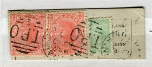AUSTRALIA; VICTORIA 1900 early QV issues on fine POSTMARK TPO PIECE