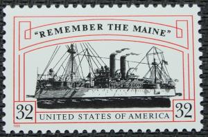 US #3192 MNH, Single, Remember the Maine, SCV $.70 L12