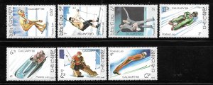 Laos 1987 Winter Olympics 1988 Calgary Sc 758-764 MNH A2896