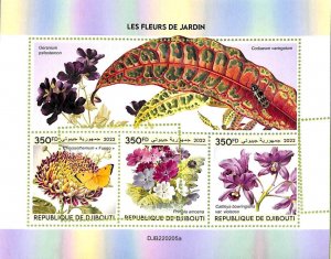 A7522 - DJIBOUTI - MISPERF ERROR Stamp Sheet - 2022 - Flowers ORCHIDS-