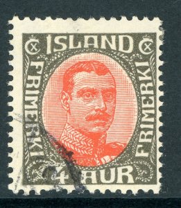 Iceland 1920 Christian X 4a Gray & Red Scott # 110 VFU D153