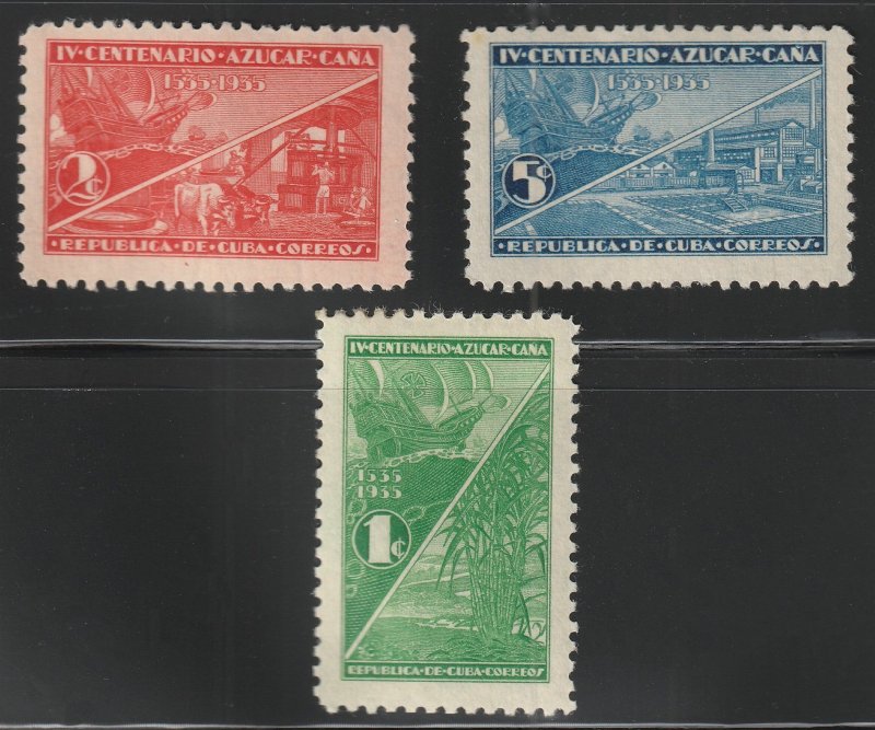 Cuba, stamp, Scott#337-339,  mint, never, hinged,  set of three, 1, 2, 5 cents,