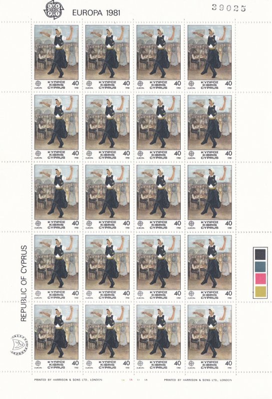 Cyprus # 560-561, Europa, Wholesale Sheets of 20, NH, 15% of Cat