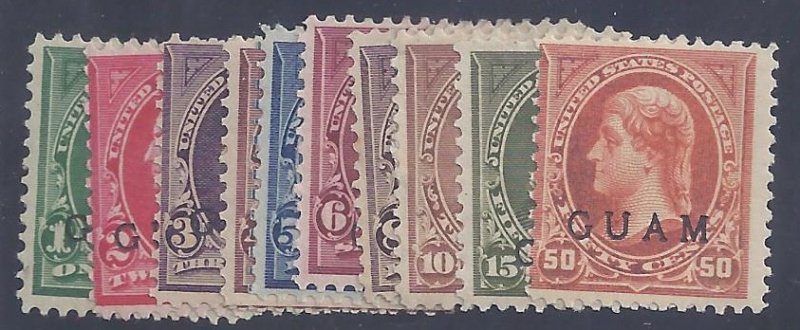 Guam Scott #1-11 minus #9 all Mint LH F-VF